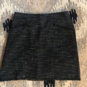 Tweed LOFT skirt with fringe hem